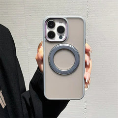 Matte Shockproof Magnetic Ring Case for iPhone 16 Plus – Elegant Soft Silicone Back Cover with Metal Camera Frame