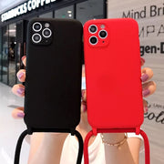 "Crossbody Phone Case with Lanyard Strap – Hands-Free Silicone Cover"