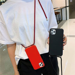 "Crossbody Phone Case with Lanyard Strap – Hands-Free Silicone Cover"
