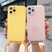 "Crossbody Phone Case with Lanyard Strap – Hands-Free Silicone Cover"