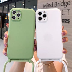 "Crossbody Phone Case with Lanyard Strap – Hands-Free Silicone Cover"