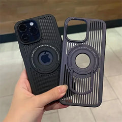 Breathable Magnetic Stand Case for 12 pro max اللون الاسود