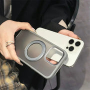 Matte Shockproof Magnetic Ring Case for iPhone 16 Plus – Elegant Soft Silicone Back Cover with Metal Camera Frame