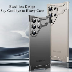 s24 ultra جراب معدني  بدون اطار مع حمايه للكاميرا لهاتف