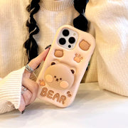 Silicone Case 3D bear Shapes For iPhone