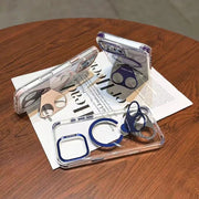 Wireless Charging Dual Metal Ring Holder Case for iPhone  With Lanyard Strap Case