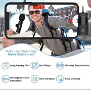 K15 Wireless Lavalier Microphone with Noise Reduction for Phone and Camera