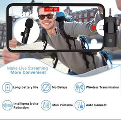 K15 Wireless Lavalier Microphone with Noise Reduction for Phone and Camera