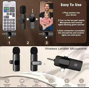 K15 Wireless Lavalier Microphone with Noise Reduction for Phone and Camera