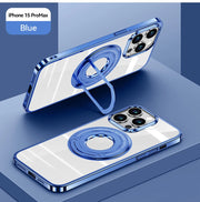 Colorful Frame Phone Case with Invisible Kickstand Clear Cover for iPhone - purple