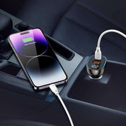 شاحن سيارة شفاف RCC-N21 بقوة 95 واط بتقنية PD3.0+QC3.0 مع شاشة رقمية - أسود