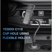 Auto Extending Clamp Arm Long Flexible Arm Car Cup Phone Holder - yesido c112