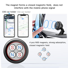 360 Rotating Adjustable Car Holder Universal Car Magnetic Phone Holder - yesido c60