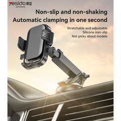 360 Adjustable Silicone Non-slip Stretchable Suction Cup Press Phone Holder - yesido c267