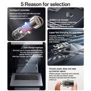 Aluminum Alloy Transparent Shell Pull Ring Design PD45W Fast Charging Mini Hidden Car Charger - yesido y67