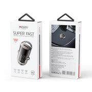 Aluminum Alloy Transparent Shell Pull Ring Design PD45W Fast Charging Mini Hidden Car Charger - yesido y67