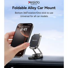 YESIDO 360 Rotation Zinc Alloy 6*N42 Magnets Foldable Magnetic Car Phone Holder - C222