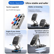 YESIDO 360 Rotation Zinc Alloy 6*N42 Magnets Foldable Magnetic Car Phone Holder - C222