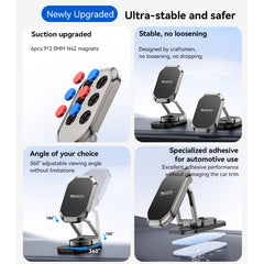 YESIDO 360 Rotation Zinc Alloy 6*N42 Magnets Foldable Magnetic Car Phone Holder - C222