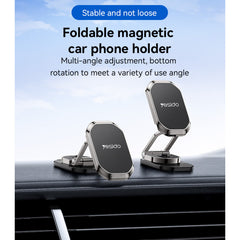 YESIDO 360 Rotation Zinc Alloy 6*N42 Magnets Foldable Magnetic Car Phone Holder - C222