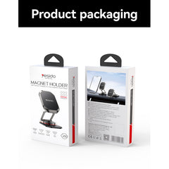 YESIDO 360 Rotation Zinc Alloy 6*N42 Magnets Foldable Magnetic Car Phone Holder - C222