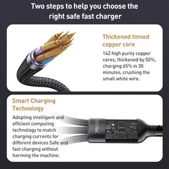 Yesido CA91 3A 3 in 1 USB to 8 Pin+USB-C/Type-C+Micro USB Aluminum Alloy Data Cable (Black)