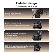 ⁧حامل هاتف Yesido C272 يدور 360 درجة في وحدة التحكم المركزية للسيارة (أسود)⁩