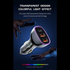 Recci 3 Ports Journey Transparent Car Charger RCC-N18