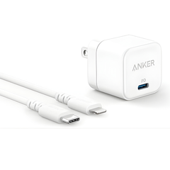 Anker USB C Charger, Fast Charger with Foldable Plug - 20W Cube Charger (With Cable)