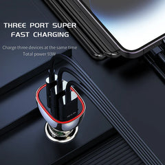 Recci 3 Ports Journey Transparent Car Charger RCC-N18