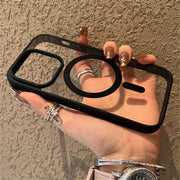 transperent magsafe with frame for iphone