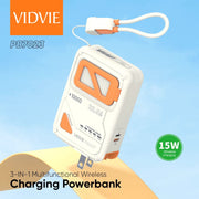 10000mAh 3-IN-1 Multifunctional Wireless Charging Power Bank VIDVIE PB7023