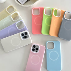 Colorful Silicone Phone Cases with MagSafe Compatibility – Soft and Stylish Protection