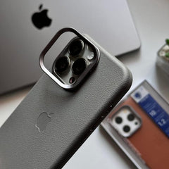 high quality leather case with camera stand for iphone