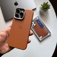 high quality leather case with camera stand for iphone