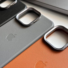 high quality leather case with camera stand for iphone