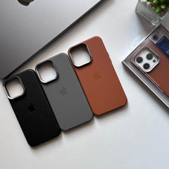 high quality leather case with camera stand for iphone