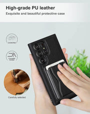 Leather Case Cover With Card Slot Magnetic Card Holder Shockproof Case