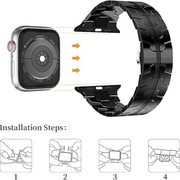 ساعة معدن مصمم بوصلات من الفولاذ المقاوم للصدأ لساعات ابل 42/44/45/49