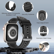 Sport Silicone Nylon Band Designed for Apple Watch Band 49mm 46mm 45mm 44mm 42mm