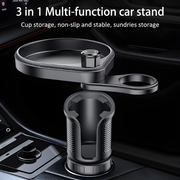 3 in 1 Car Multi-function Tray Water Cup Holder(Black) - yesido C180