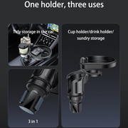 3 in 1 Car Multi-function Tray Water Cup Holder(Black) - yesido C180