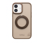 Matte Shockproof Magnetic Ring Case for iPhone 16 Plus – Elegant Soft Silicone Back Cover with Metal Camera Frame