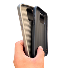 Luxury Textured Case with Metal Logo Plate for iPhone