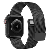 Stainless Steel Strap Band with Magnetic Closure for Apple Watch - black