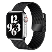 Stainless Steel Strap Band with Magnetic Closure for Apple Watch - black