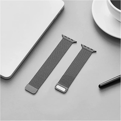 Stainless Steel Strap Band with Magnetic Closure for Apple Watch - black