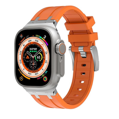 Luxury Metal Head Butterfly Buckle Silicone Band for Apple Watch