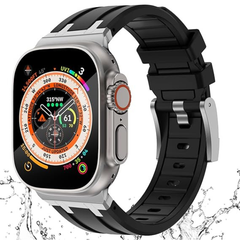 Luxury Metal Head Butterfly Buckle Silicone Band for Apple Watch