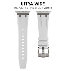 Luxury Metal Head Butterfly Buckle Silicone Band for Apple Watch